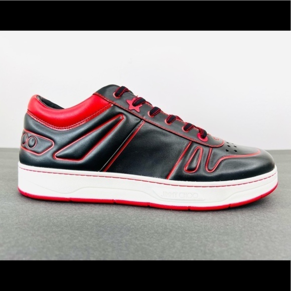 Jimmy Choo HAWAII/M Calf Leather Hawaii Lace-Up Trainers Men Sneakers 43 - US 10